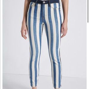 Current/Elliot High Waisted Bay Stripe Jeans